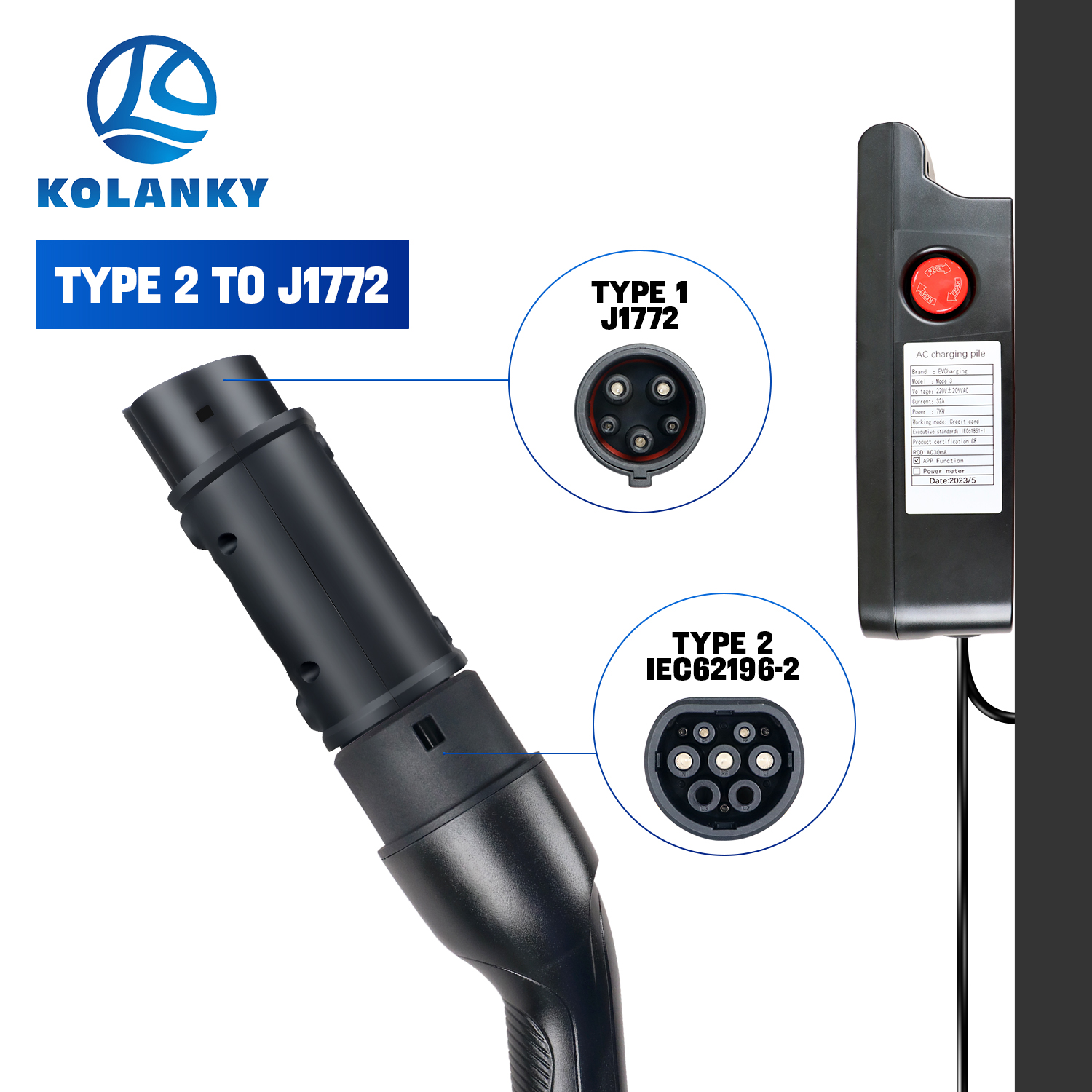 Ev Charger Adapter - GOODCELL IEC 62196 Type 2 to