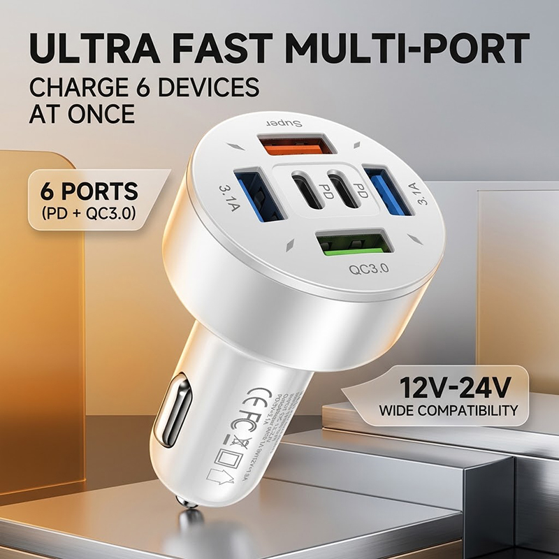 Fast Ev Charger - Super Fast Car Charger 6 Ports