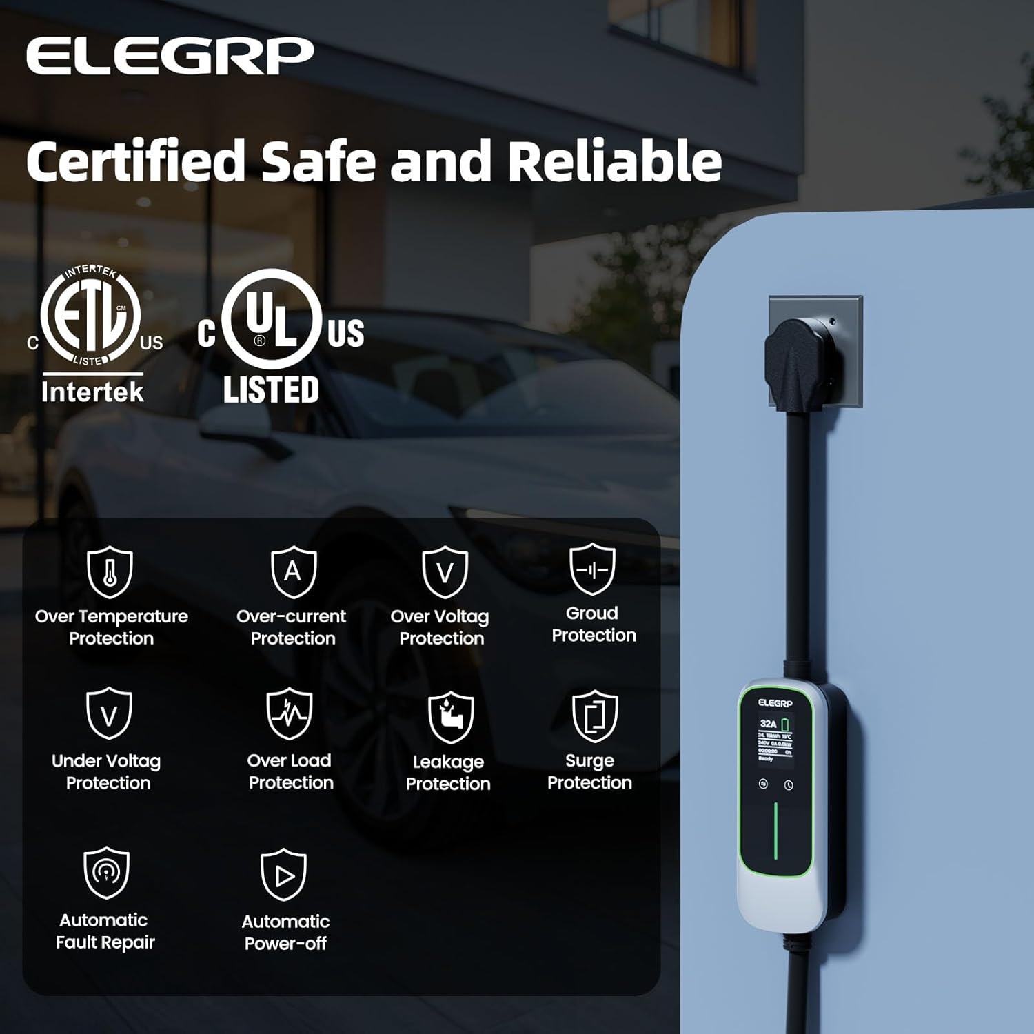 ELEGRP 32 Amp Portable Electri - Portable Ev Charger recension och pris