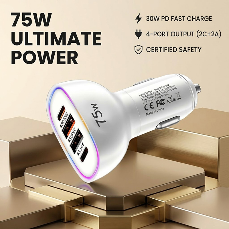 75W Multiple Port Car Charger  - Fast Ev Charger recension och pris