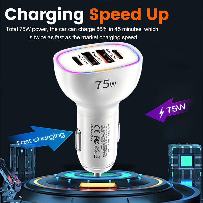 75W Multiple Port Car Charger  - Fast Ev Charger recension och pris