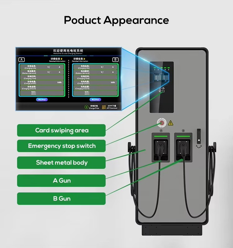 Dual  Dc Ev Charger 40kw 80kw  - Ev Charging Pile recension och pris